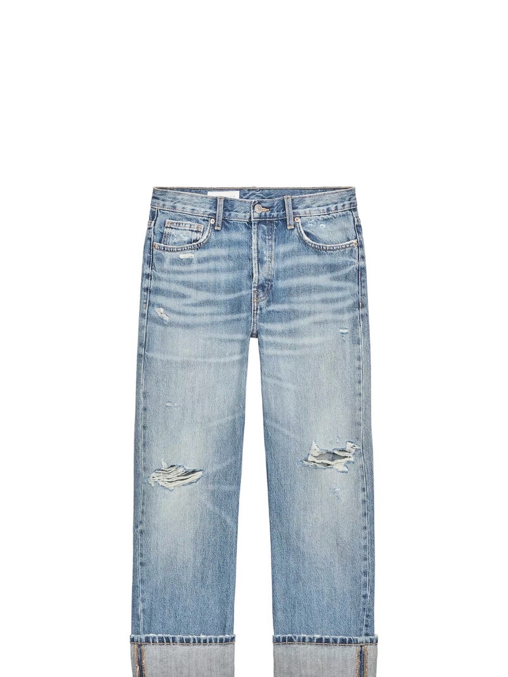 Zara - Light Blue Distressed women Jeans 8
